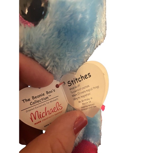 New! Ty Beanie Boos STITCHES Unicorn Michael's exclusive 6" size nwt's RARE - Picture 3 of 3